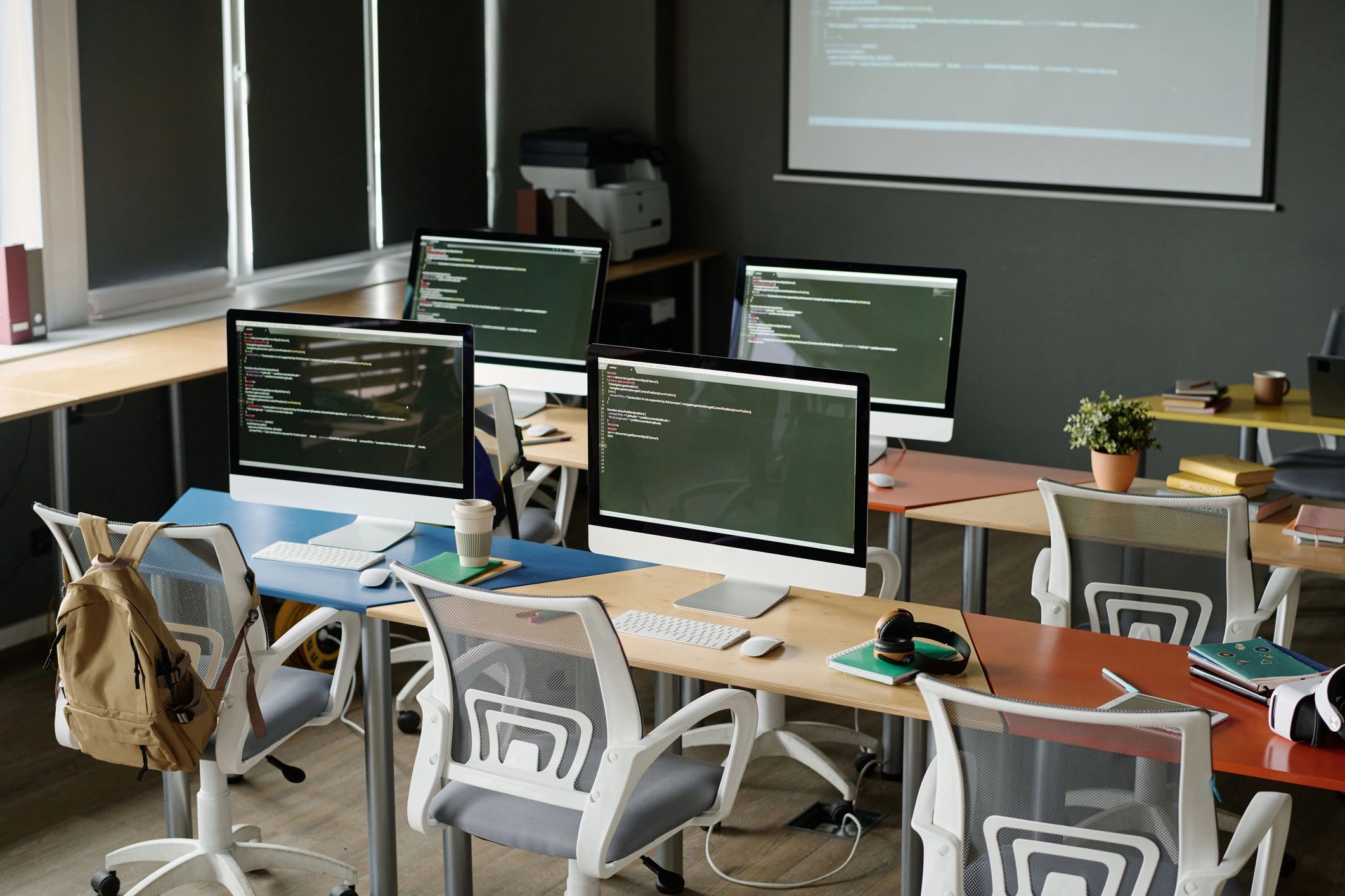 Modern machine learning workspace with computer systems